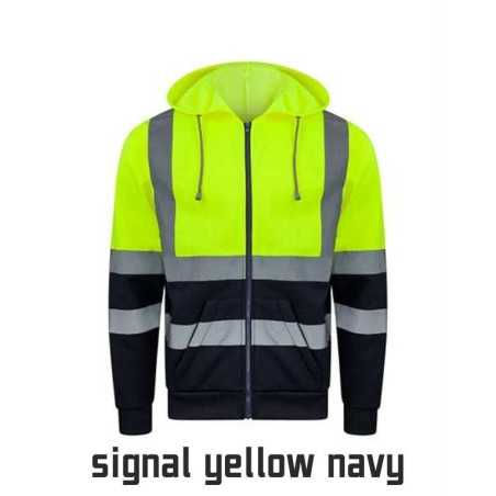 Hi-Vis Workwear Hooded Sweat-Jacket Galway KXZHO