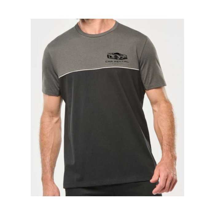 Dwukolorowa koszulka z krótkim rękawem, pochodząca z recyklingu WK304