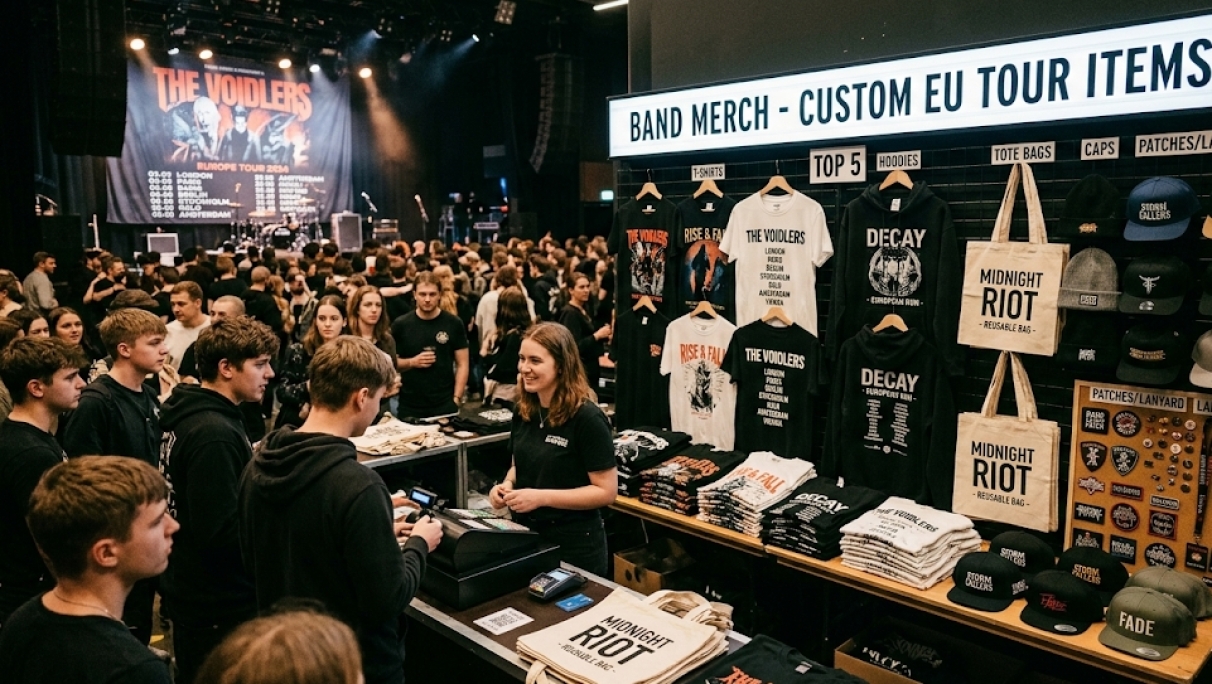 Top 5 Custom Merch Ideas for Bands Touring Europe